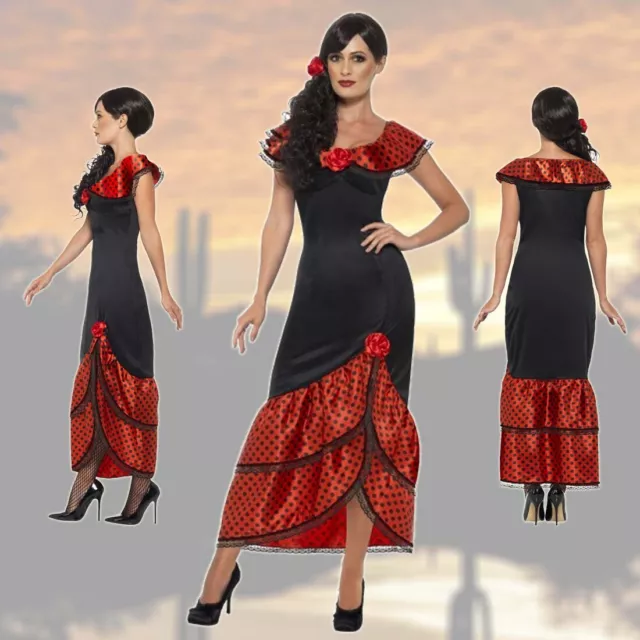 Flamencokleid Carmen Spanierin Kostüm Senorita Outfit Spanisches Faschingskostüm