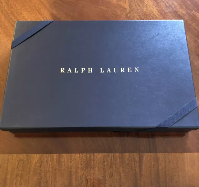 Polo Ralph Lauren Navy Gift Boxes with Navy Ribbon, Empty 15.25 x 10.25 x 2.25