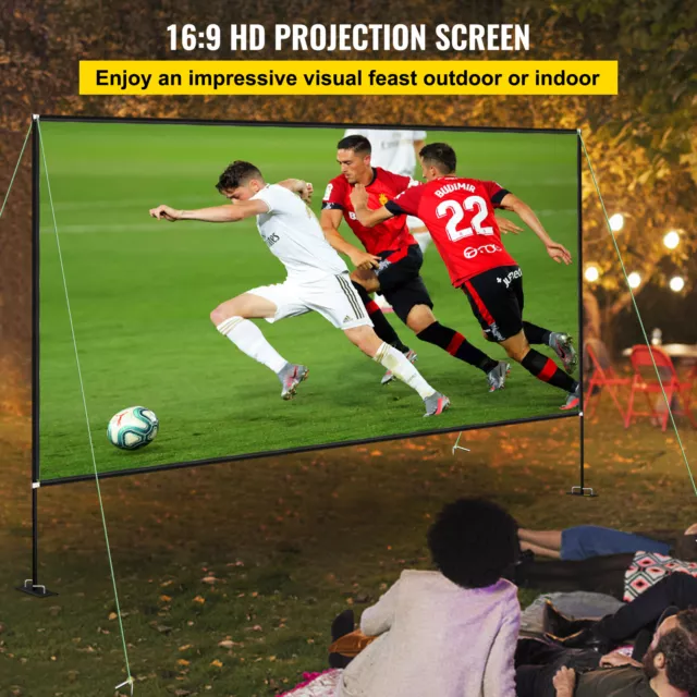 VEVOR Écran de Projection Toile Vidéo Projecteur avec Support 381cm Extérieur 2