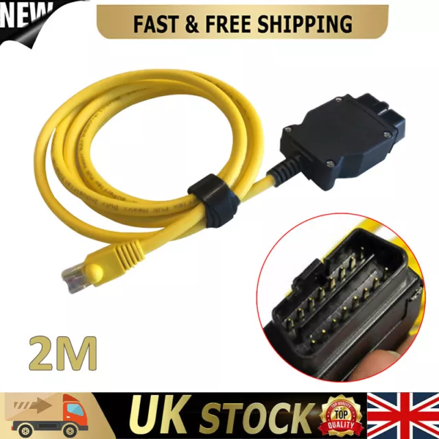  Yellow ENET Coding Cable OBD2 Diagnostic Cable with CD  Replacement for F Series 3 Series 5 Series 7 Series GT X3, OBD to Ethernet,  ENET Interface Cable : Automotive