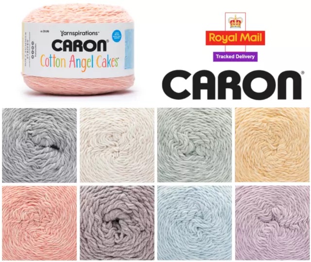 NEW! Caron Cotton Angel Cakes Aran 250g Knitting Crochet Soft Yarn 60% Cotton