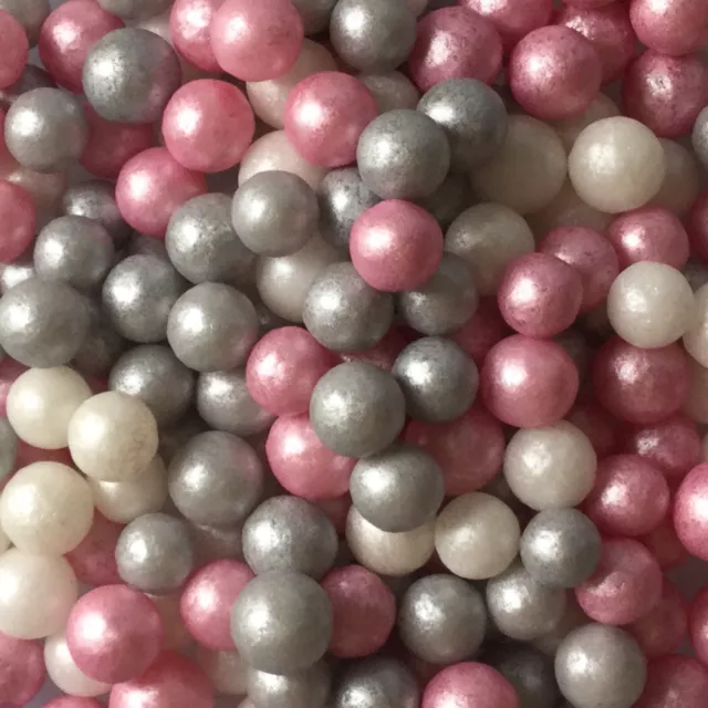 7mm Silver Edible Pearls Non Pareils Dragees Sugar Balls Cake Decor 25g