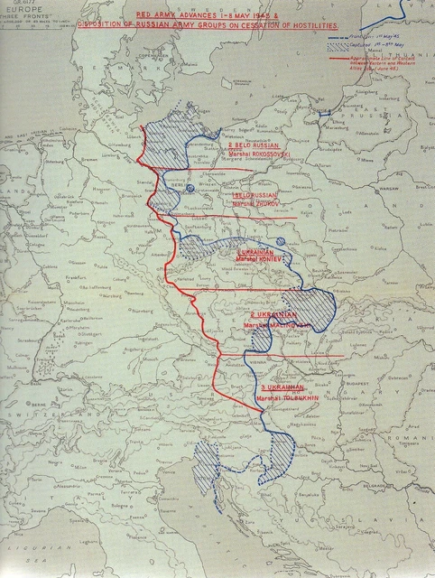 EASTERN FRONT GERMAN Collapse War End May 1945 Hardback War Map 25 Yrs ...