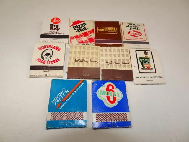 10 Vintage Matchbooks Motel Restaurant Northland Food Super Value Howard Johnson