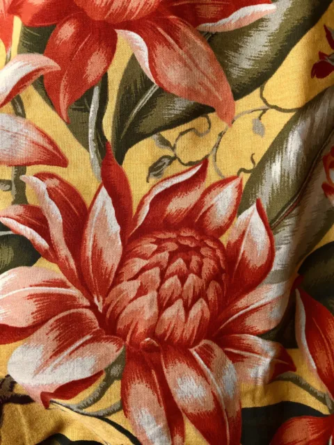 Tommy Bahama King Pillow Sham Tropical Floral Orange Green Yellow Palm Leaf