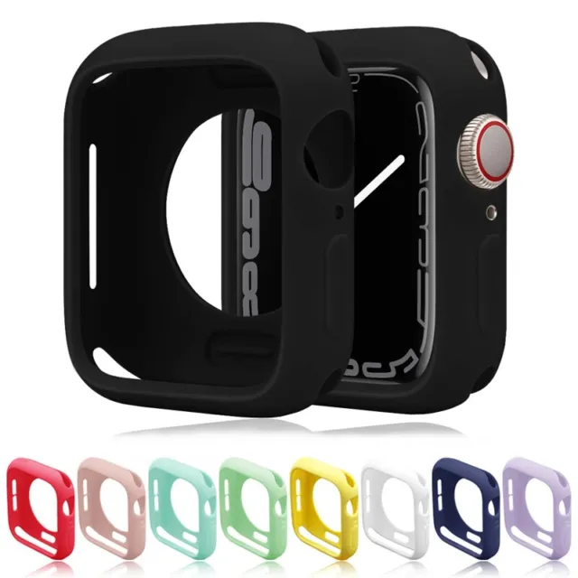 For Apple Watch Series 3 4 5 6 7 8 SE Silicone Bumper Case 38 40 41 42 44 45mm