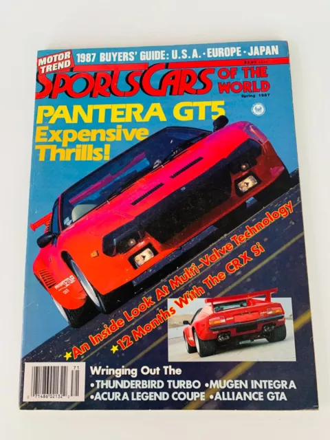 Motor Trend Magazine Spring 1987 Pantera GT5 Thunderbird Turbo Acura Legend