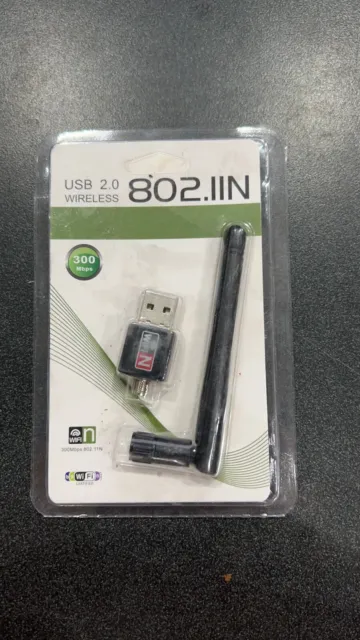 USB 2.0 WIRELESS 802.IIN W-Fi Network Dongle Adapter 150 Mbps Black