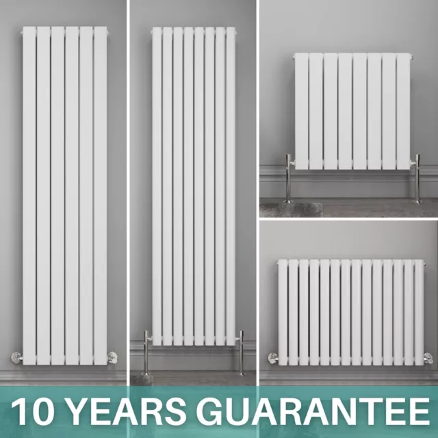 EMKE White Designer Radiator Flat Panel Oval Column Vertical Horizontal Heating