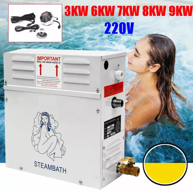 220V 3KW 6KW 9KW Steam Generator Shower Sauna Bath Spa 220V Safety Room Sauna