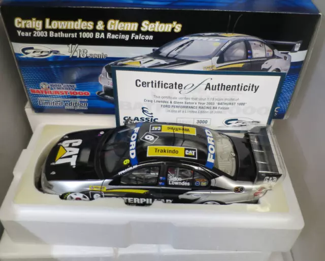 Classic 1/18 Ford Ba Falcon 2003 Bathurst Lowndes Seton Caterpillar #6 #18126