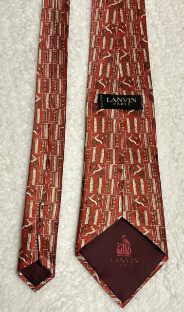 Lanvin Paris 100% Silk Made in France Rare Design Necktie Neckwear Tie