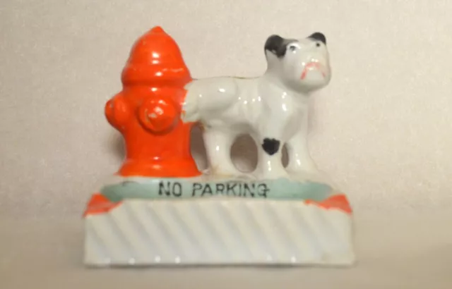 Occupied Japan  Porcelain ASHTRAY NIAGARA FALLS SOUVENIR DOG & FIRE HYDRANT 3