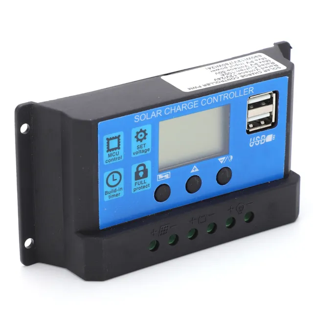 ⊹Auto Solar Charge Controller MPPT PMW Large Power 5V 3A USB Output LCD HD