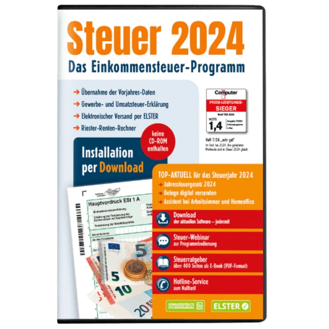 ALDI STEUERSOFTWARE 2024 Steuererklärung Steuern Einkommensteuer CD