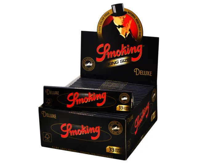 1 Box Smoking DELUXE King Size Papers 50 Heftchen x 33 Blättchen Long Papers
