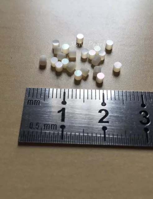 2 mm súper grueso 2 mm blanco madre perla puntos de incrustación 20+2 piezas gratis genuino sólido