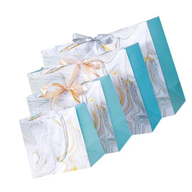 4 un. Exquisitas Bolsas de Regalo Patrón de Mármol Bolsas de Papel Bolsas de Caramelos Bolsas de Paquete