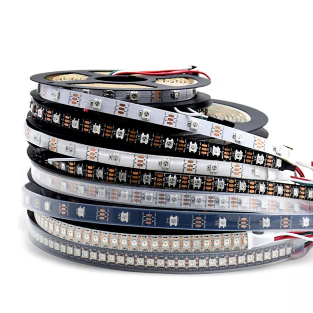 LED Strip 5050 RGB IC Individual Addressable 30/60/96/144/LED WS2812B 1-2M DC5V