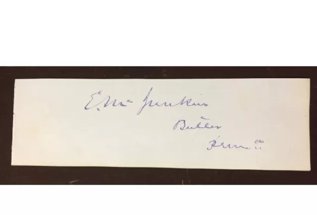 Signed Cut Ebeneezer McJunkin PA Civil War Militia 1st Lt & US  Congressman