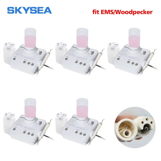 1-5X E1 Dental Portable Ultrasonic Piezo Scaler 2*Bottles Tip fit Cavitron EMS