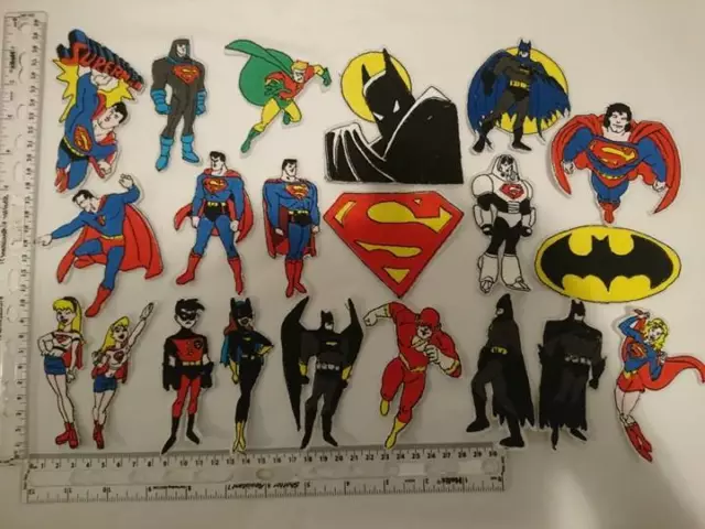 1 NEW SEW / IRON ON EMBROIDERED SUPER HERO SUPERHERO MOTIF PATCH APPLIQUE BADGEx