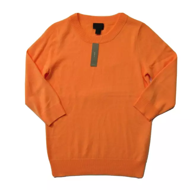 NWT J.Crew Collection Cashmere Tippi in Neon Cantaloupe Orange Sweater XS