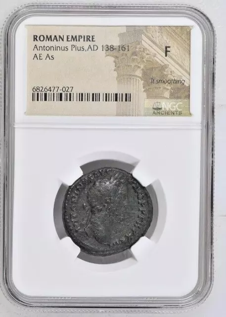 Roman Empire Antoninus Pius AD 138-161 AE As NGC F *027