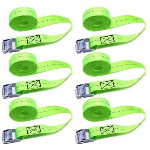 6 Pièces 1mx25mm Sangle à Cliquet Sangle de Serrage Fixation avec Boucle de S...