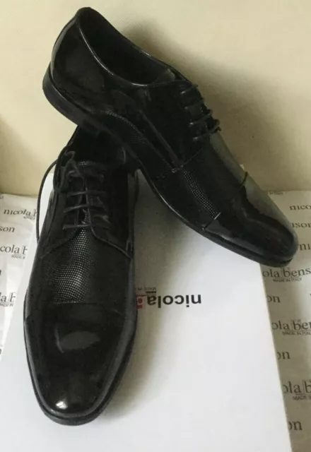 ELEGANT PATENT LEATHER shoes NICOLA BENSON man black color size