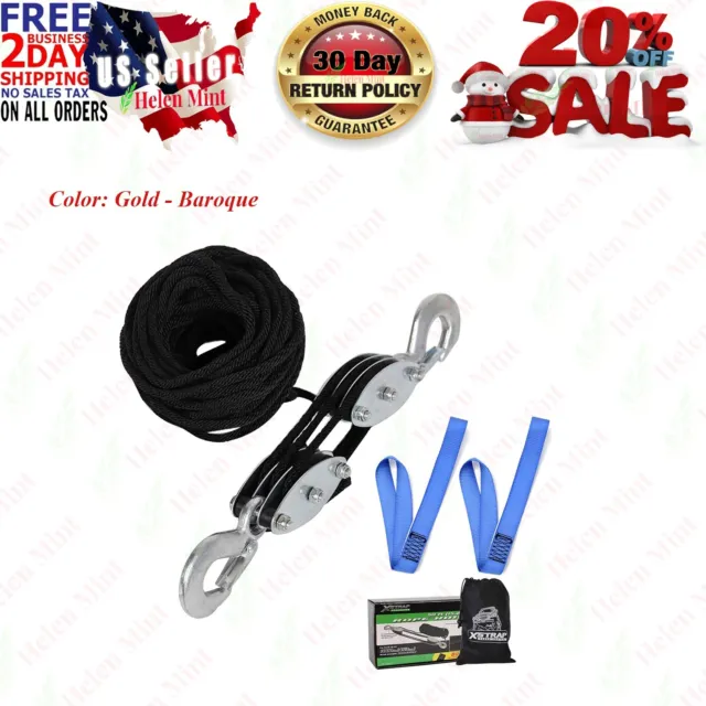 Rope&Hoist 50 Feet Block and Tackle Pulley System for Lifting Heavy Objec