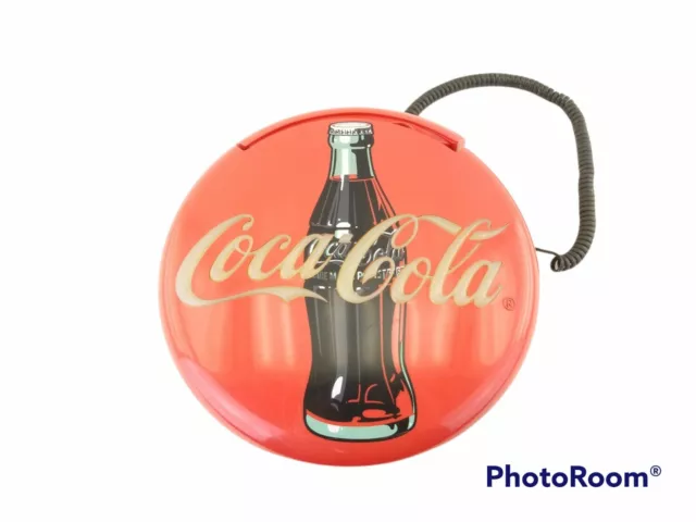 Vintage 1995 Coca Cola Button Telephone Round Disc Blinking Landline Telephone