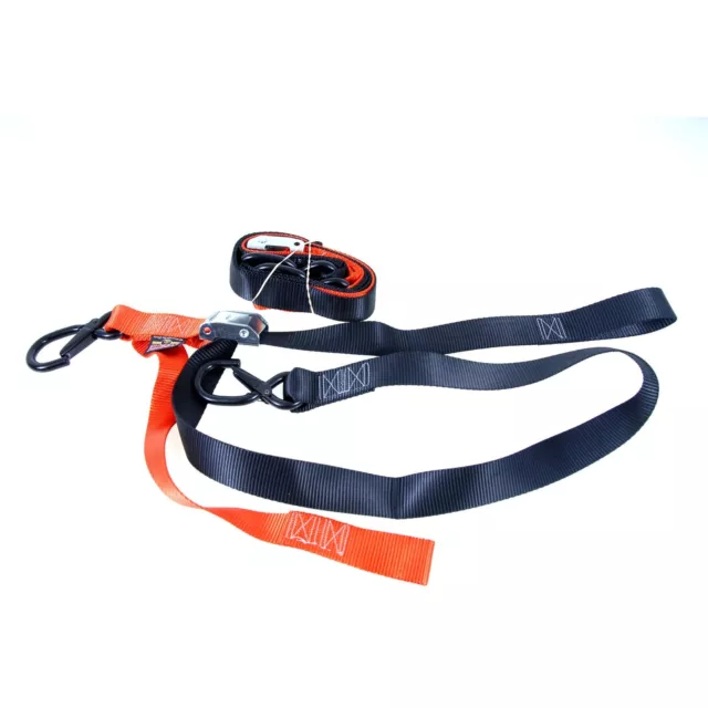 3920-0324 Sangles Tie Downs Powertye avec Crochet/Mousqueton Noir/Orange 2