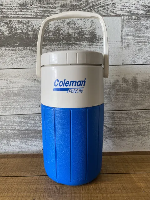 Vintage Coleman Polylite WHITE LID /BLUE Water Jug