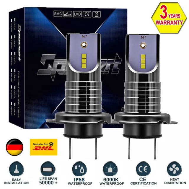 2PCS H+7 Scheinwerfer Fog Bulbs Xenon Car Replace HID Halogen 55W 6000K 15000LM