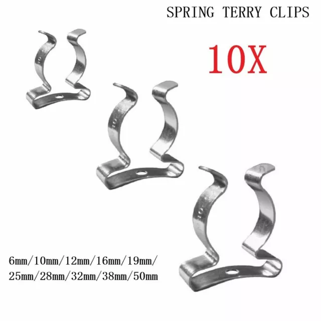 10x TOOL SPRING TERRY CLIPS SNAP SHED CLOSED HEAVY DUTY WALL MOUNT CLIPS NEW