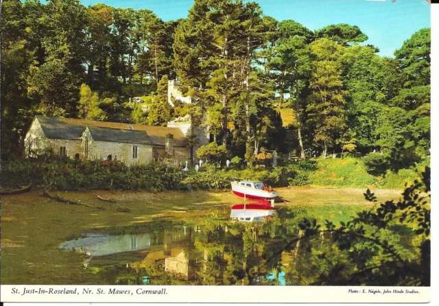 St. Just-in-Roseland, bei St. Mawes, Cornwall - gebrauchte Postkarte