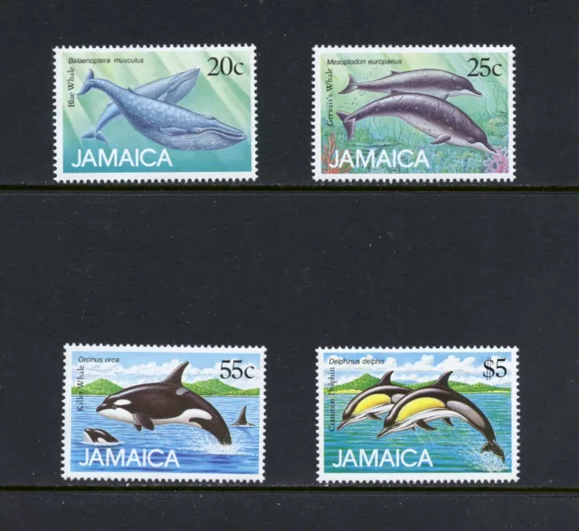 R3543 Jamaica 1988 marine whales 4v. MNH