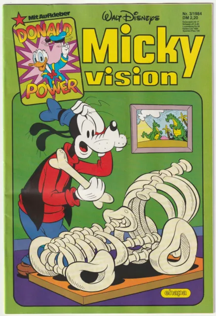 ✪ MICKYVISION #03/1984 + Aufkleber/Sticker, Ehapa COMIC-HEFT Z1/1- *Walt Disney