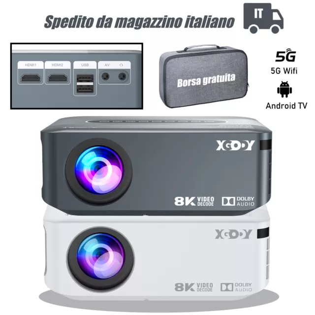 UHD Proiettore Full 1080P 4K TV Videoproiettore Led 12000 Lumen Portatile HDMI