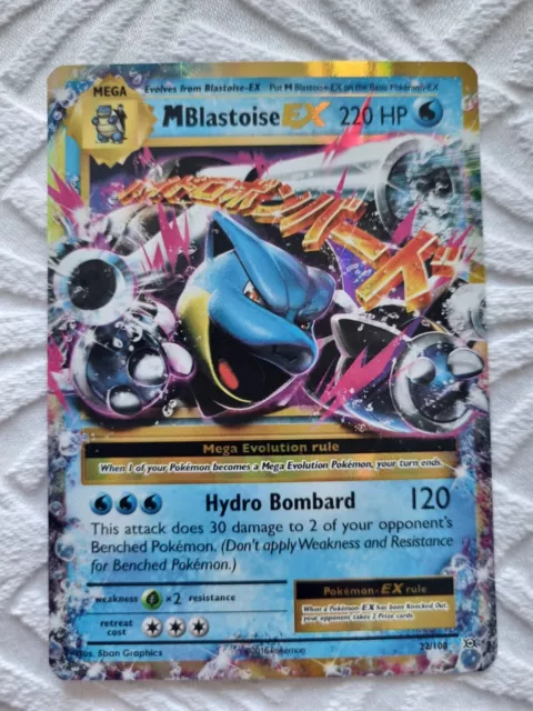 Pokemon Card M Mega Blastoise EX 22/108 Holo Rare XY Evolutions NM