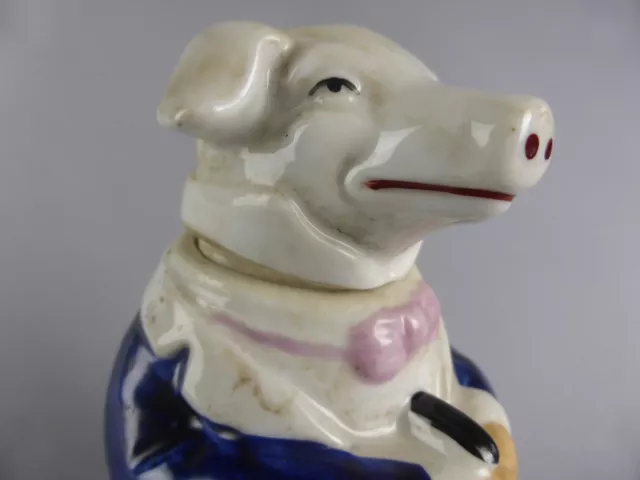 Original Amusant Moutardier Cochon Sur Pot En Ceramique Et Petite Cuiller 897-2