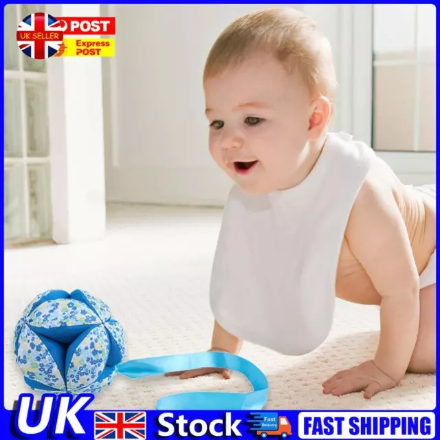 Infant Hand Catching Cloth Ball Crib Rattles Toy Soft Plush Toys (Blue) UK