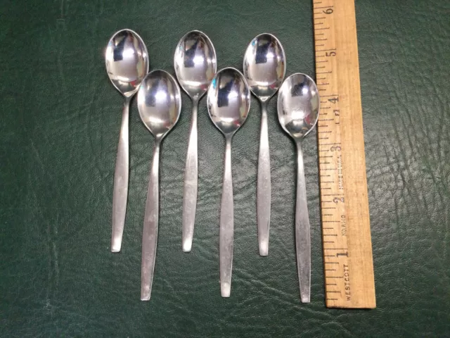 Vintage Lot of 6 SOLA KLM Royal Dutch Airlines Stainless Demitasse Spoons