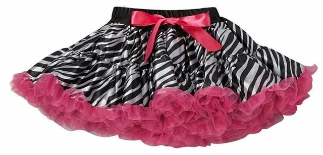 Zebra and Hot Pink Trim Ballet Pettiskirt Size Large  3T