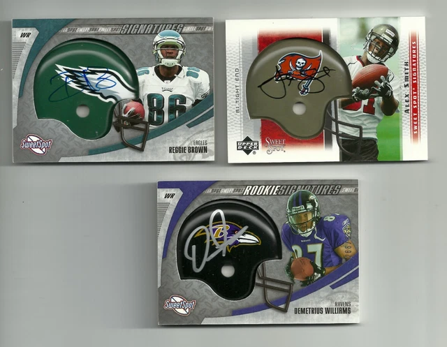 3 Card Rc Helmet Auto Lot/Alex Smith/Reggie Brown/Demetrius Williams # 266/899