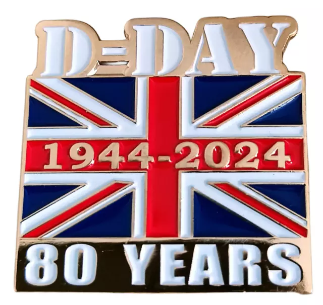 1944-2024 D DAY 80th Anniversary Pin Badge Normandie Veterans WW2 Memorabilia