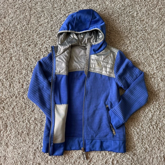GERRY RIBBED JACKET Hooded Larkspur Blue and Silver 5 6 9.99 PicClick UK