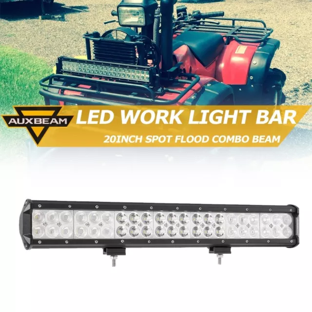 AUXBEAM 20"Inch Tri-Row Led Work Light Bar White Offroad Truck Boat UTE ATV UTV