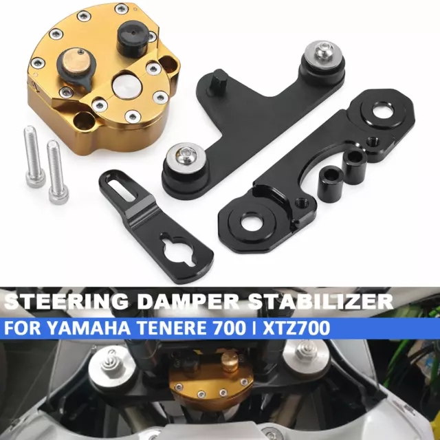 CNC Adjustable Steering Damper Stabilizer For YAMAHA TENERE 700 XTZ700/RALLY